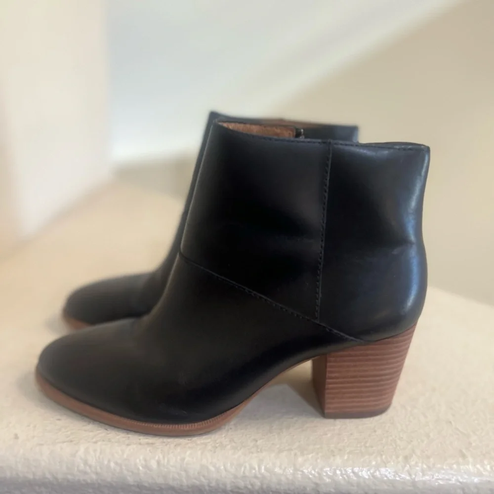 Madewell the Rosie Ankle Boot black leather booties work‎ casual fall winter 8.5